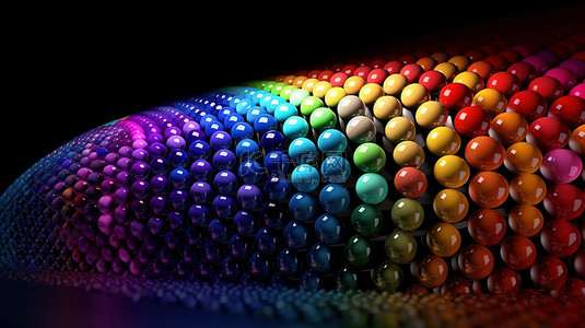 科技动态球背景图片_带有 3D 渲染彩虹图案的彩色抽象球体在实验室中悬浮
