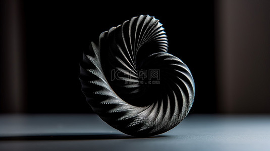 用 3D 打印技术创造的雕塑般的黑色抽象