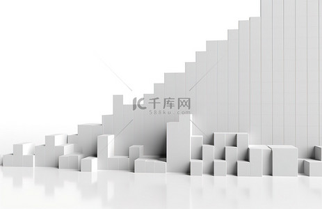3d积木背景图片_白色的积木通向陡峭的斜坡