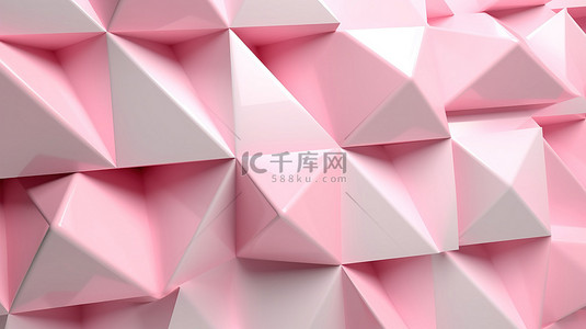 粉紫色纹理背景图片_三角形粉红色层抽象和几何 3D 背景