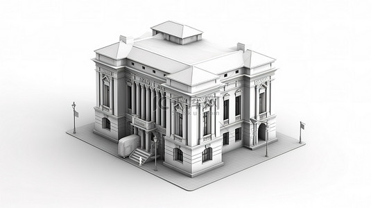 独立银行大楼的 3d 渲染