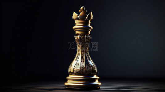 以令人惊叹的 3D 图形呈现的富丽堂皇的国际象棋皇后