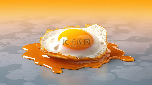 吃早餐背景图片_带有不可替代令牌 nft 单面蛋黄的加密早餐的 3d 渲染