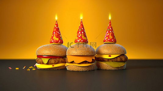 庆祝汉堡节日 3d 渲染