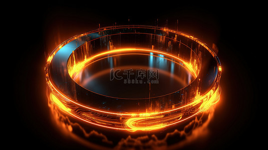 光圈光晕光环背景图片_以 3D 形式展示发光环的数字创作