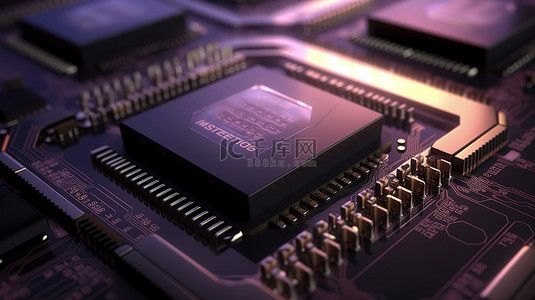芯片组背景图片_创新的 5g 概念 3d 渲染 cpu 芯片组电路