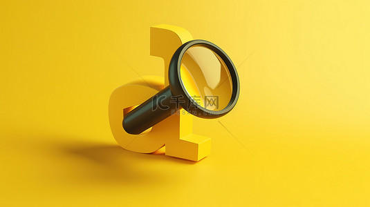 图标背景图片_黄色背景，带有用于 ui 布局设计的搜索栏 3D 插图，具有网站和移动应用程序的地址图标和光标