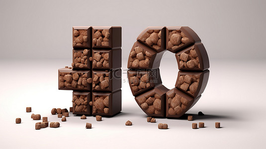 碎片背景图片_巧克力块和碎片形成等号和双破折号作为数学符号的 3D 插图