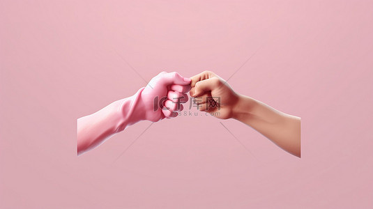 象征小指承诺承诺的孤立手势的 3D 渲染