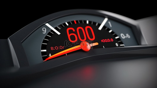 车速表信用评级量表 3D 控制面板图标，带 60 个正常风险指示器