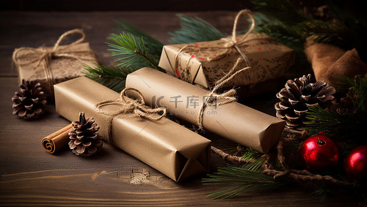 绿色圣诞树背景图片_圣诞节礼物纸质