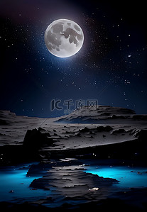 月亮星空卡通背景背景图片_月亮背景