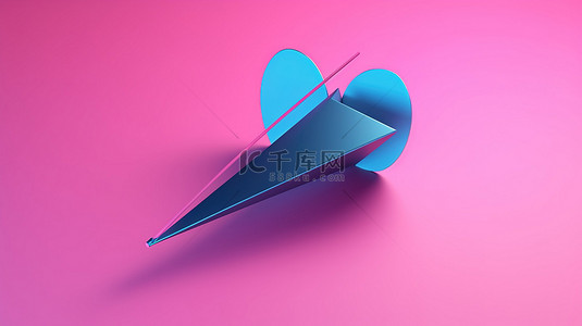 科技几何光点背景图片_蓝色 3D 渲染中粉色背景网站的简约几何鼠标箭头图标