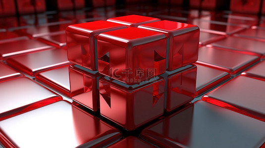 艾滋病红色立方体概念在 3d 中呈现