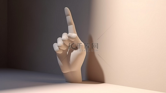 带指向手指和阴影的动画 3d 手指示向左移动或单击操作