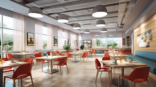 豪华晚餐背景图片_以 3D 形式可视化餐厅和自助餐厅的室内装饰