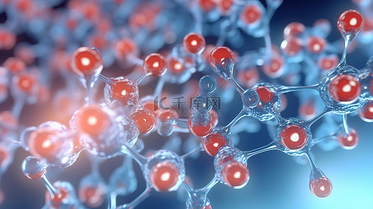 生物化学实验室背景图片_抽象 3d 分子的医学背景