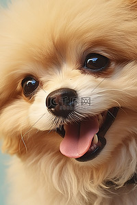 的狗背景图片_这只可爱的狗有一张笑脸站在照片的背景中