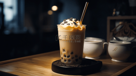 珍珠奶茶产品背景图片_奶茶冰淇淋奶茶奶茶店茶杯背景