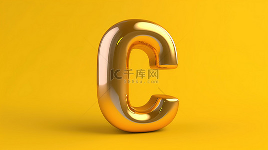 j金箔背景图片_金色充气字母 j 和符号令人惊叹的 3d 渲染