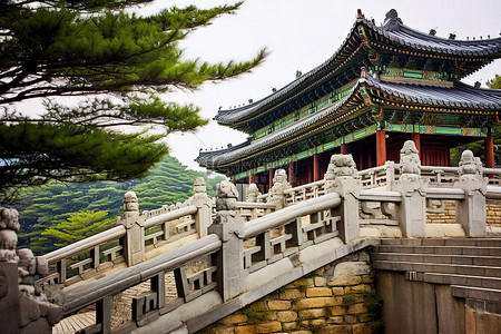 寺庙旅行背景图片_韩国城堡是一个美丽的地方