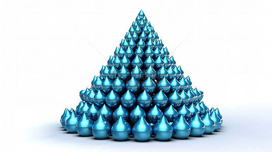 台球对阵背景图片_3d 渲染中的孤立蓝色球金字塔