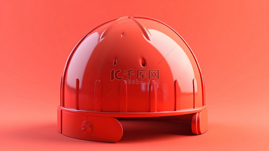 西瓜启发的 3D 头盔渲染在橙色背景中脱颖而出