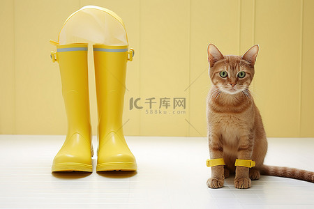 坐在酒杯上的女人背景图片_穿着黄色雨鞋的 k 猫先生