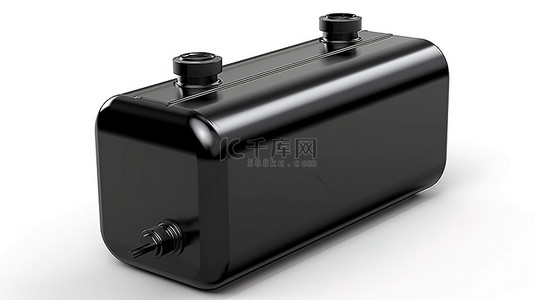 油桶背景背景图片_白色背景展示 3D 渲染的黑色油箱