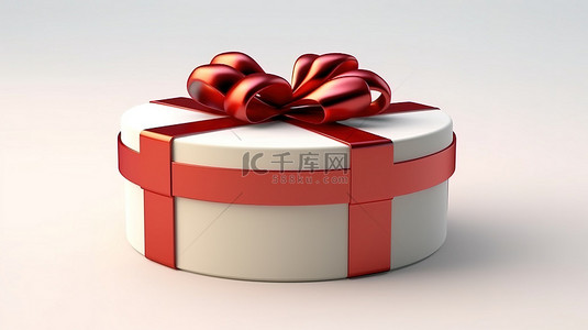 3d 圣诞节和新年礼品盒包装插图，带红丝带和蝴蝶结