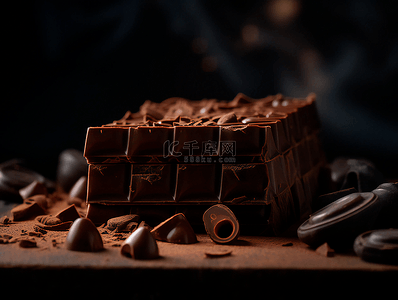 圆形广告背景背景图片_巧克力棒甜品美食摄影广告背景