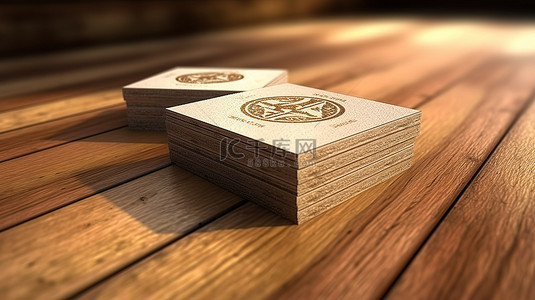 企业名称背景图片_3D 渲染的名片木质背景