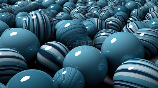 以 3d 呈现的软蓝色条纹球体背景