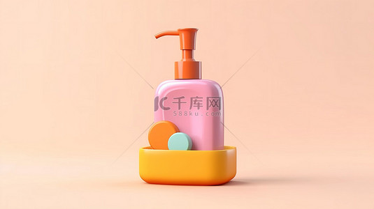 香水包装设计背景图片_独立设计中洗手液插图的 3D 模型