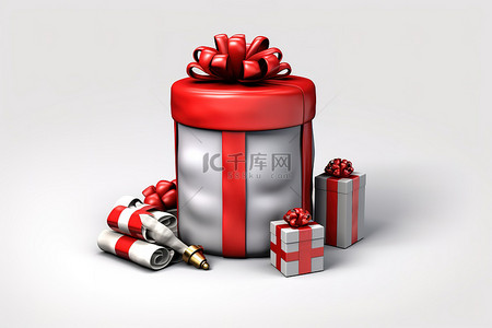包装正面背景图片_圣诞礼物包装装饰圣诞红色