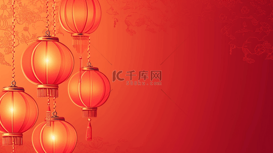 花纹背景喜庆背景图片_红色中国春节喜庆灯笼的背景图23