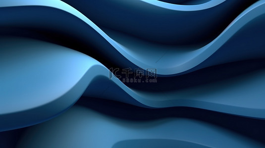 蓝色背景组合背景图片_3d 渲染蓝色抽象墙波建筑创意背景