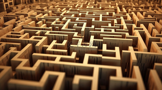 谜题背景图片_无尽的迷宫 3D 渲染的谜题