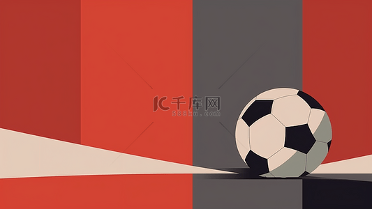 足球球卡通背景图片_足球红色背景