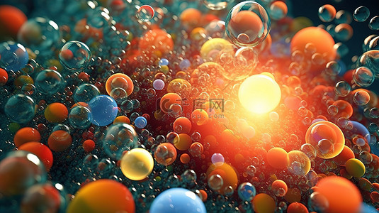 透明水泡背景图片_3d 渲染背景与抽象气泡