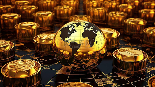 来钱背景图片_用比特币油桶和黄金来说明全球经济