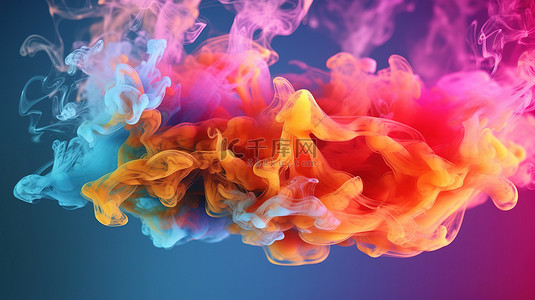 紫烟背景图片_令人惊叹的 3D 插图中华丽的烟雾色调