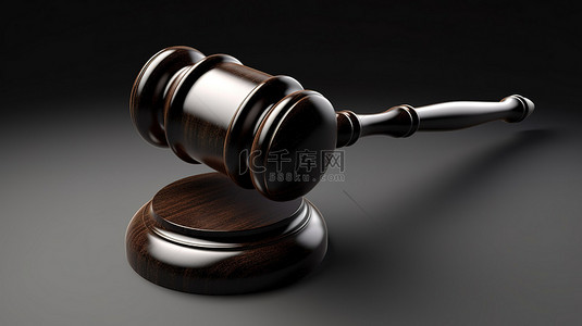 法庭法官背景图片_法官的锤子 从前面看木槌的 3D 视图