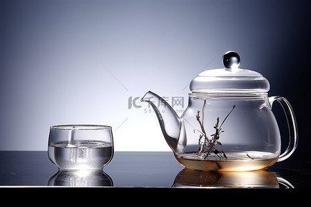 茶壶水壶背景图片_带透明盖的茶壶和水壶套装