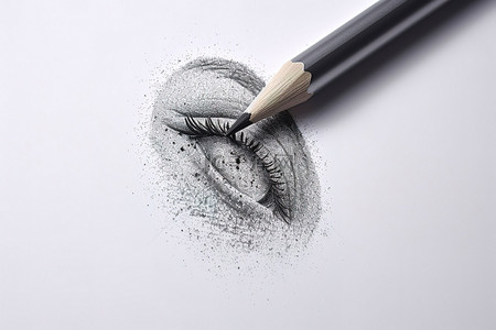 铅笔灰色背景图片_一支带有灰色化妆品污迹的铅笔
