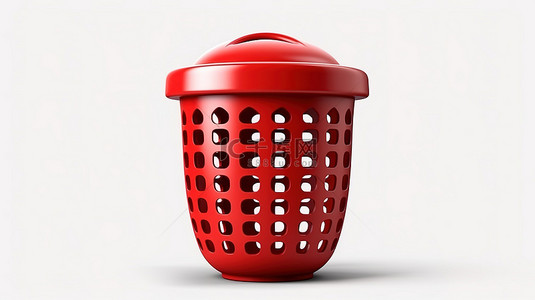 单色的红色洗衣篮图标