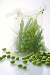 蔬菜免扣PNG图背景图片_塑料袋中的煮豌豆免版税 ID 号 pripmri001
