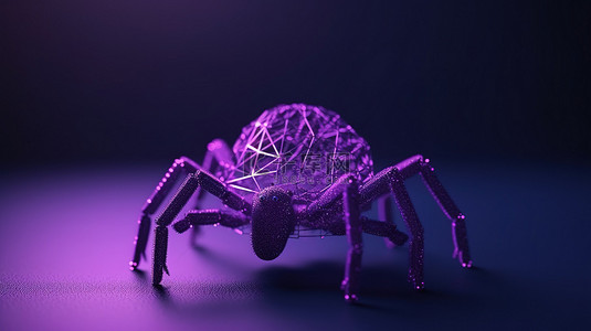 糖化学分子背景图片_蜘蛛网上像素化 3D 风格的万圣节主题装饰品可怕的紫色蜘蛛