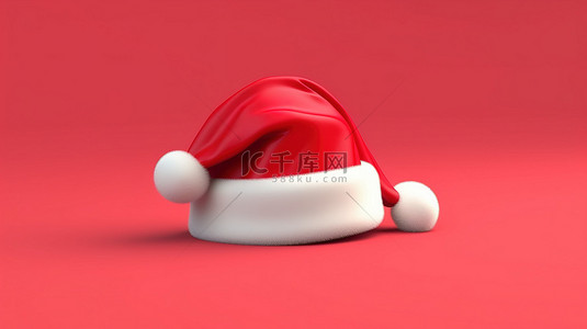 圣诞老人帽子的 3d 插图