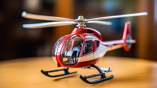 3D 打印原型直升机模型的特写镜头